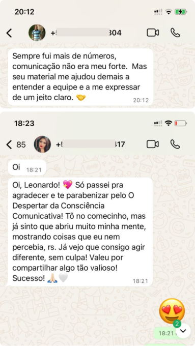 Depoimento comunicação consciente - cliente superou trava ao expressar sentimentos